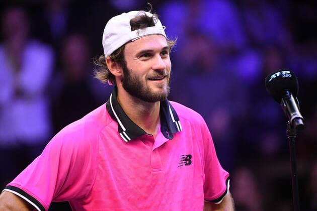 STOCKHOLM 20211112 Tommy Paul of USA won the semi final against Frances Tiafoe of USA during Stockholm Open 2021 in at the Royal Tennis Hall Friday Nov. 12, 2021. STOCKHOLM SWEDEN TENNIS x10080x