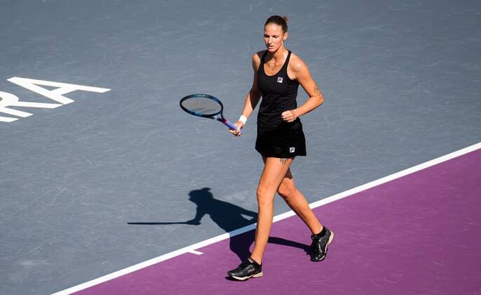 Mandatory Credit: Photo by Rob Prange Shutterstock (12596805d) Karolina Pliskova of the Czech Republic in action during the second round robin doubles match at the 2021 Akron WTA, Tennis Damen Finals Guadalajara WTA tennis tournament Akron WTA Finals, Day 3, Tennis, Panamerican Tennis Center Guadalajara, Mexico - 12 Nov 2021 Akron WTA Finals, Day 3, Tennis, Panamerican Tennis Center Guadalajara, Mexico - 12 Nov 2021  Copyright: xRobxPrange Shutterstockx 12596805d