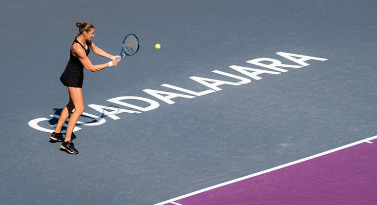 Mandatory Credit: Photo by Rob Prange Shutterstock (12596805c) Karolina Pliskova of the Czech Republic in action during the second round robin doubles match at the 2021 Akron WTA, Tennis Damen Finals Guadalajara WTA tennis tournament Akron WTA Finals, Day 3, Tennis, Panamerican Tennis Center Guadalajara, Mexico - 12 Nov 2021 Akron WTA Finals, Day 3, Tennis, Panamerican Tennis Center Guadalajara, Mexico - 12 Nov 2021  Copyright: xRobxPrange Shutterstockx 12596805c