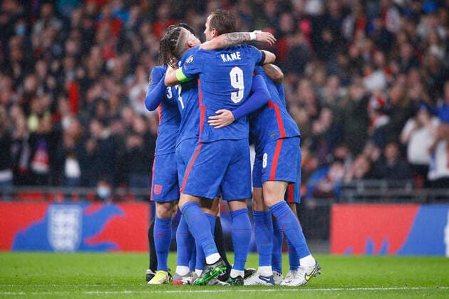 England v Albania 2022 FIFA World Cup, WM, Weltmeisterschaft, Fussball Qualifiers Jordan Henderson celebrates scoring his side?s 3rd goal during the 2022 FIFA World Cup Qualifiers Group I match at Wembley Stadium, London Content Not Available For UK Newspapers Copyright: xPaulxChestertonx FIL-16101-0060