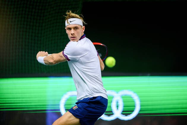 211112 Denis Shapovalov of Canada competes in men s semi final s singles match during Stockholm Open of the Stockholm Open on November 12, 2021 in Stockholm. Photo: Simon Hastegard BILDBYRAN kod SH SH0191 tennis stockholm open 6 bbeng Copyright: SIMONxHASTEGARD BB211112SH056