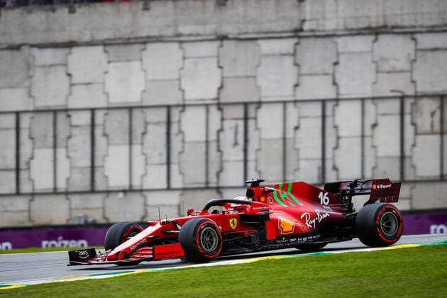 16 LECLERC Charles (mco), Scuderia Ferrari SF21, action during the Formula 1 Heineken Grande Premio De Sao Paulo 2021, Sao Paulo Grand Prix, 19th round of the 2021 FIA Formula One World Championship, WM, Weltmeisterschaft from November 12 to 14, 2021 on the Interlagos Circuit, in Sao Paulo, Brazil - F1 - SAO PAULO GRAND PRIX 2021 DPPI Panoramic  00121039__V2_7136