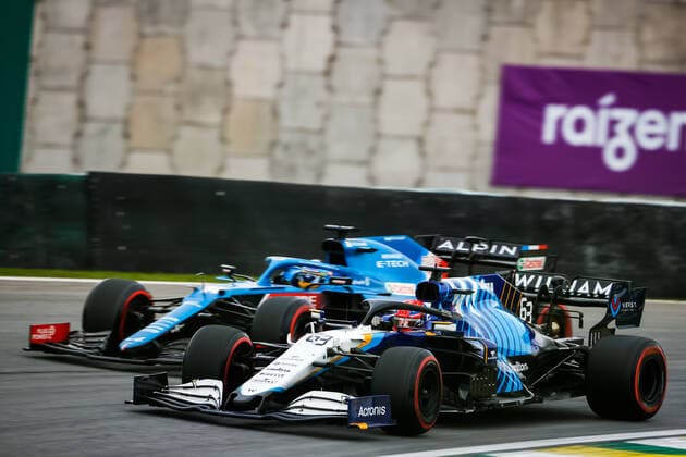 63 RUSSELL George (gbr), Williams Racing F1 FW43B, action during the Formula 1 Heineken Grande Premio De Sao Paulo 2021, Sao Paulo Grand Prix, 19th round of the 2021 FIA Formula One World Championship, WM, Weltmeisterschaft from November 12 to 14, 2021 on the Interlagos Circuit, in Sao Paulo, Brazil - F1 - SAO PAULO GRAND PRIX 2021 DPPI Panoramic  00121039__V2_7390