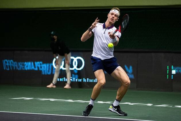 211113 Denis Shapovalov of Canada in the men s final singles match during Stockholm Open on November 13, 2021 in Stockholm. Copyright: ANDREASxLxERIKSSON BB211113AE002