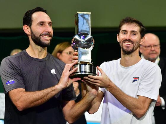 STOCKHOLM 20211113 Santiago Gonzalez (MEX) and Andres Molteni (ARG) won the men s boubles final in Stockholm Open 2021 against Aisam-Ul-Haq Qureshi (PAK) and Jean-Julien Rojer (NED). STOCKHOLM Sweden TENNIS x10030x Copyright: xJonasxEkströmer TTx STOCKHOLM OPEN