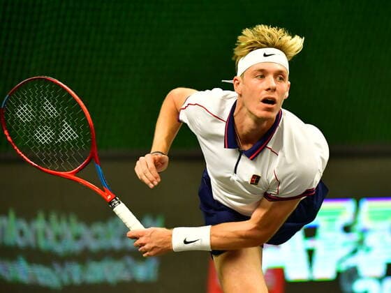 Canada s Denis Shapovalov to serve the ball during the men s final match of the ATP, Tennis Herren Stockholm Open tennis tournament in Stockholm on November 13, 2021. STOCKHOLM Sweden TENNIS x10030x Copyright: xJonasxEkströmer TTx STOCKHOLM OPEN