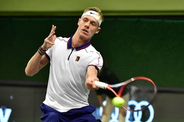 Canada s Denis Shapovalov in action during the men s final match of the ATP, Tennis Herren Stockholm Open tennis tournament in Stockholm on November 13, 2021. STOCKHOLM Sweden TENNIS x10030x Copyright: xJonasxEkströmer TTx STOCKHOLM OPEN