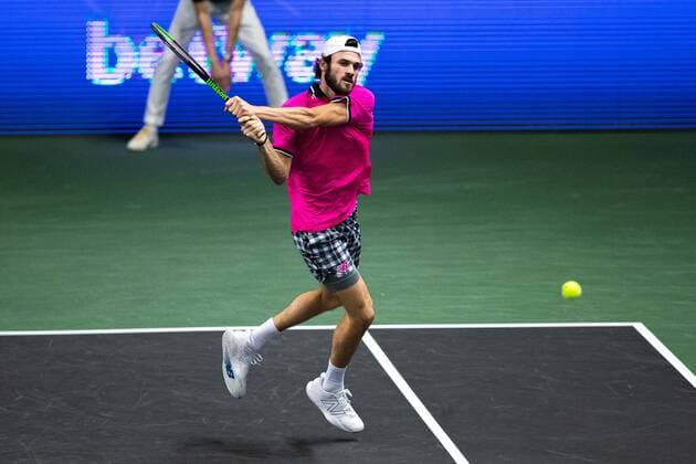 211113 Tommy Paul of USA in the men s final singles match during Stockholm Open on November 13, 2021 in Stockholm. Copyright: ANDREASxLxERIKSSON BB211113AE004