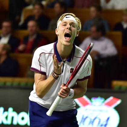 Canada s Denis Shapovalov gestures during the men s final match of the ATP, Tennis Herren Stockholm Open tennis tournament in Stockholm on November 13, 2021. STOCKHOLM Sweden TENNIS x10030x Copyright: xJonasxEkströmer TTx STOCKHOLM OPEN
