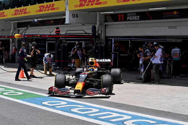 11 Sergio Perez (MEX, Red Bull Racing), F1 Grand Prix of Brazil at Autodromo Jose Carlos Pace on November 13, 2021 in Sao Paulo, Brazil. (Photo by HOCH ZWEI) Sao Paulo Brazil