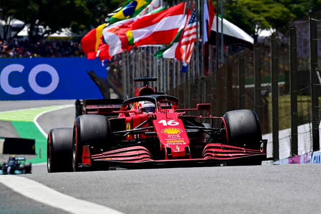 16 Charles Leclerc (MON, Scuderia Ferrari Mission Winnow), F1 Grand Prix of Brazil at Autodromo Jose Carlos Pace on November 13, 2021 in Sao Paulo, Brazil. (Photo by HOCH ZWEI) Sao Paulo Brazil