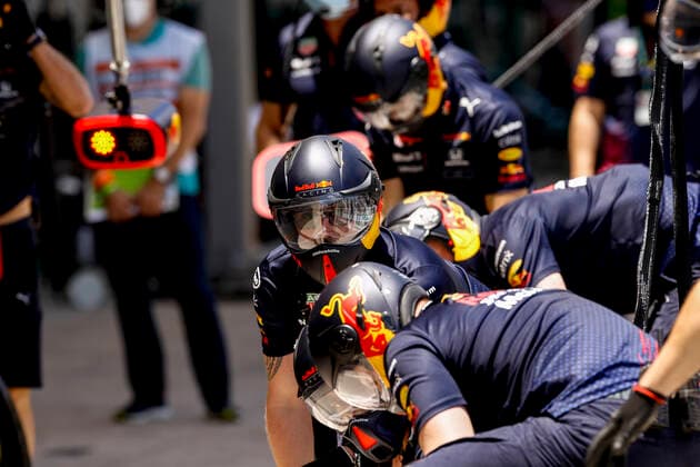 Red Bull Racing team, F1 Grand Prix of Brazil at Autodromo Jose Carlos Pace on November 13, 2021 in Sao Paulo, Brazil. (Photo by HOCH ZWEI) Sao Paulo Brazil