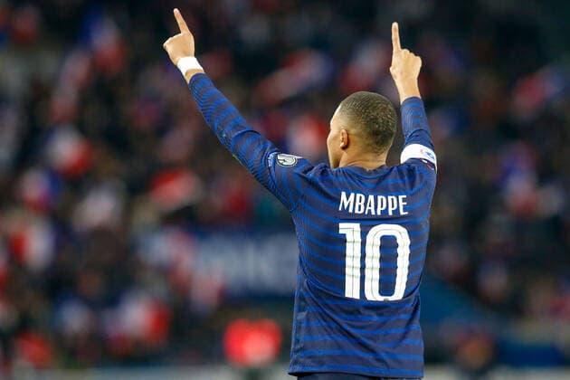 Paris, 13. November 2021, Europa WM Qualifiers Katar 2022 Frankreich - Kasachstan v.l.,Kylian MbappÃ (FFF Frankreich) Torjubel, Goal celebration, celebrate the goal Copyright: AntonioxBorga