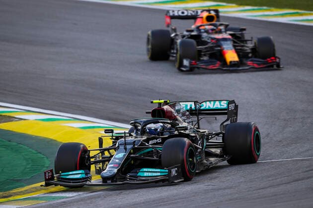 77 Valtteri Bottas (FIN, Mercedes-AMG Petronas F1 Team), F1 Grand Prix of Brazil at Autodromo Jose Carlos Pace on November 13, 2021 in Sao Paulo, Brazil. (Photo by HOCH ZWEI) Sao Paulo Brazil