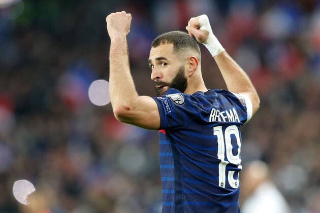 Paris, 13. November 2021, Europa WM Qualifiers Katar 2022 Frankreich - Kasachstan v.l., Karim Benzema (FFF Frankreich) Torjubel, Goal celebration, celebrate the goal Copyright: AntonioxBorga