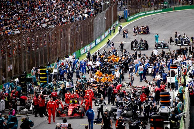 Starting grid, F1 Grand Prix of Brazil at Autodromo Jose Carlos Pace on November 13, 2021 in Sao Paulo, Brazil. (Photo by HOCH ZWEI) Sao Paulo Brazil