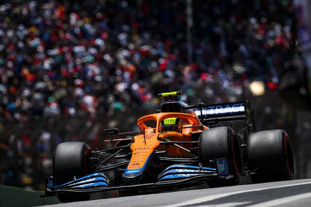 4 Lando Norris (GBR, McLaren F1 Team), F1 Grand Prix of Brazil at Autodromo Jose Carlos Pace on November 13, 2021 in Sao Paulo, Brazil. (Photo by HOCH ZWEI) Sao Paulo Brazil