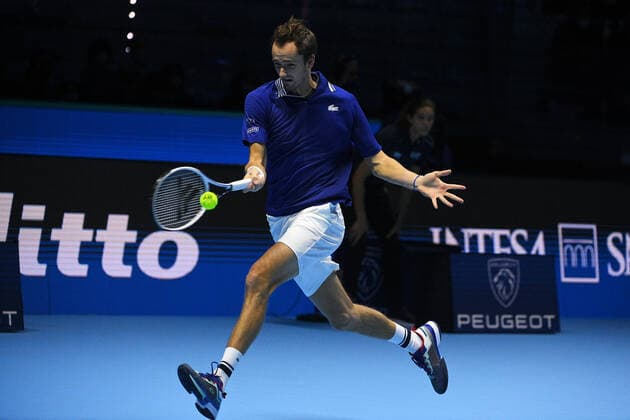Photo Marco Alpozzi LaPresse November 14, 2021 Turin (Italy) Tennis Nitto ATP, Tennis Herren Finals - Men s single - Daniil Medvedev vs Hubert Hurkacz In the picture: Daniil Medvedev  Copyright: xMarcoxAlpozzi LaPressex