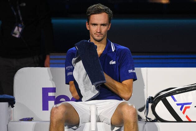 Photo Marco Alpozzi LaPresse November 14, 2021 Turin (Italy) Tennis Nitto ATP, Tennis Herren Finals - Men s single - Daniil Medvedev vs Hubert Hurkacz In the picture: Daniil Medvedev  Copyright: xMarcoxAlpozzi LaPressex