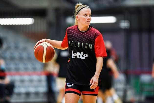 KORTRIJK, BELGIUM - NOVEMBER 14 : Julie Vanloo of Belgium pictured before the FIBA Women s EuroBasket 2023 Qualifiers match between Belgium and Germany on November 14, 2021 in Kortrijk, Belgium, 14 11 2021 ( Belgium v Germany - FIBA Women s EuroBasket 2023 Qualifiers PhotoNews Panoramic 
