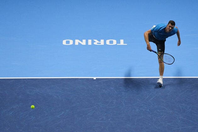 Sport Bilder des Tages Photo Marco Alpozzi LaPresse November 14, 2021 Turin (Italy) Tennis Nitto ATP, Tennis Herren Finals - Men s single - Daniil Medvedev vs Hubert Hurkacz In the picture: Hubert Hurkacz  Copyright: xMarcoxAlpozzi LaPressex