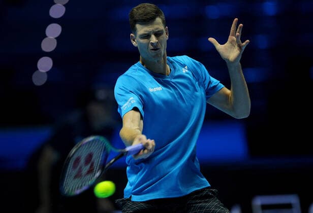 Mandatory Credit: Photo by Ella Ling Shutterstock (12602560r) Hubert Hurkacz of Poland in action Nitto ATP, Tennis Herren Finals, Tennis, Turin, Italy - 14 Nov 2021 Nitto ATP Finals, Tennis, Turin, Italy - 14 Nov 2021  Copyright: xEllaxLing Shutterstockx 12602560r