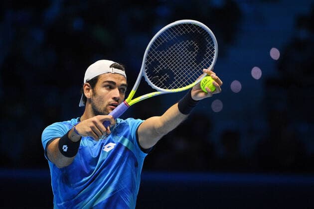 Photo Marco Alpozzi LaPresse November 14, 2021 Turin (Italy) Tennis Nitto ATP, Tennis Herren Finals - men s singles - Round Robin Alexander Zverev Vs Matteo Berrettini In the pic: Matteo Berrettini  Copyright: xMarcoxAlpozzi LaPressex