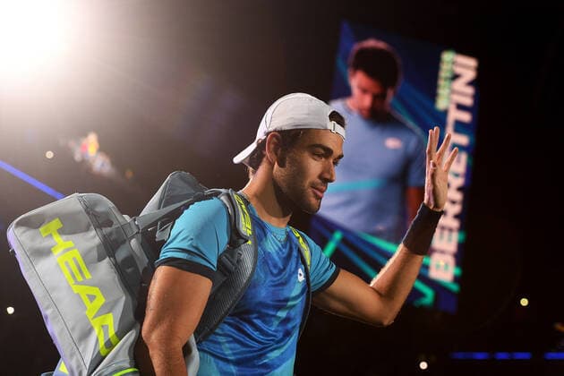 Photo Marco Alpozzi LaPresse November 14, 2021 Turin (Italy) Tennis Nitto ATP, Tennis Herren Finals - men s singles - Round Robin Alexander Zverev Vs Matteo Berrettini In the pic: Matteo Berrettini  Copyright: xMarcoxAlpozzi LaPressex
