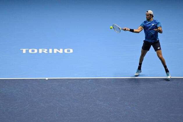Photo Marco Alpozzi LaPresse November 14, 2021 Turin (Italy) Tennis Nitto ATP, Tennis Herren Finals - men s singles - Round Robin Alexander Zverev Vs Matteo Berrettini In the pic: Matteo Berrettini  Copyright: xMarcoxAlpozzi LaPressex