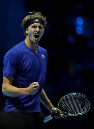 Mandatory Credit: Photo by Ella Ling Shutterstock (12602560bm) Alexander Zverev of Germany celebrates Nitto ATP, Tennis Herren Finals, Tennis, Turin, Italy - 14 Nov 2021 Nitto ATP Finals, Tennis, Turin, Italy - 14 Nov 2021  Copyright: xEllaxLing Shutterstockx 12602560bm