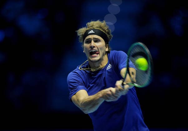 Mandatory Credit: Photo by Ella Ling Shutterstock (12602560bk) Alexander Zverev of Germany in action Nitto ATP, Tennis Herren Finals, Tennis, Turin, Italy - 14 Nov 2021 Nitto ATP Finals, Tennis, Turin, Italy - 14 Nov 2021  Copyright: xEllaxLing Shutterstockx 12602560bk