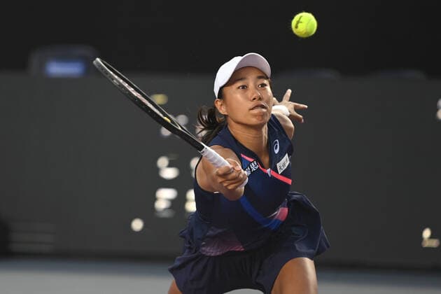 (211115) -- GUADALAJARA, Nov. 15, 2021 -- Zhang Shuai of China hits a return during the women s doubles round of 16 match between Zhang Shuai of China Samantha Stosur of Australia and Shuko Aoyama Ena Shibahara of Japan at the AKRON WTA, Tennis Damen Finals in Guadalajara, Mexico, on Nov. 14, 2021. (Photo by Regina Cortina Xinhua) (SP)MEXICO-GUADALAJARA-TENNIS-WTA FINALS-DOUBLES XinxYuewei 