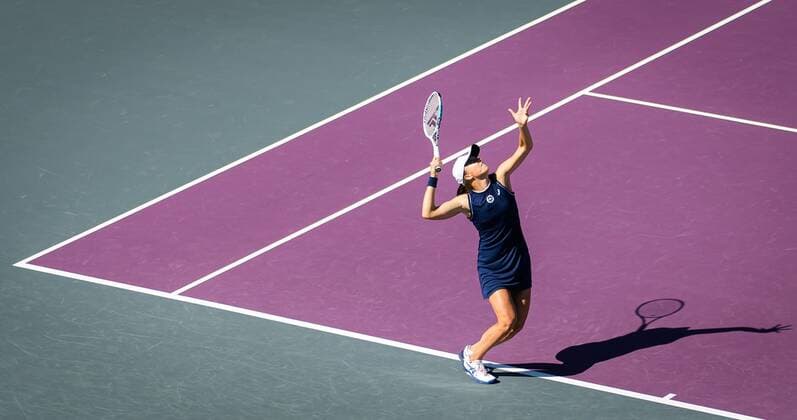 Tennis, WTA Finals in Guadalajara, Iga Swiatek - Paula Badosa Mandatory Credit: Photo by Rob Prange Shutterstock (12596813ab) Iga Swiatek of Poland in action during the third round robin match at the 2021 Akron WTA, Tennis Damen Finals Guadalajara WTA tennis tournament Akron WTA Finals, Day 6, Tennis, Panamerican Tennis Center Guadalajara, Mexico - 15 Nov 2021 Akron WTA Finals, Day 6, Tennis, Panamerican Tennis Center Guadalajara, Mexico - 15 Nov 2021  Copyright: xRobxPrange Shutterstockx 12596813ab
