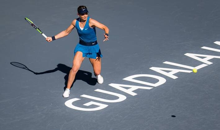 Tennis, WTA Finals in Guadalajara, Iga Swiatek - Paula Badosa Mandatory Credit: Photo by Rob Prange Shutterstock (12596813r) Paula Badosa of Spain in action during the third round robin match at the 2021 Akron WTA, Tennis Damen Finals Guadalajara WTA tennis tournament Akron WTA Finals, Day 6, Tennis, Panamerican Tennis Center Guadalajara, Mexico - 15 Nov 2021 Akron WTA Finals, Day 6, Tennis, Panamerican Tennis Center Guadalajara, Mexico - 15 Nov 2021  Copyright: xRobxPrange Shutterstockx 12596813r