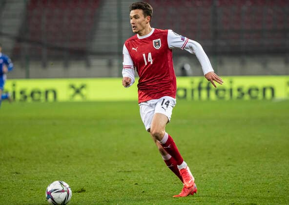 SOCCER - FIFA World Cup, WM, Weltmeisterschaft, Fussball 2022 quali, AUT vs MDA KLAGENFURT,AUSTRIA,15.NOV.21 - SOCCER - FIFA World Cup Qatar 2022, European qualifiers, OEFB international match, Länderspiel, Nationalmannschaft Austria vs Moldova. Image shows Dejan Ljubicic (AUT).  GEPAxpictures xWolfgangxJannach