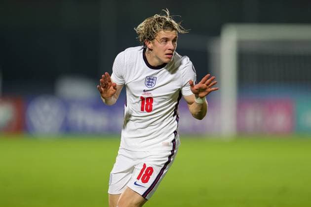 San Marino v England FIFA World Cup, WM, Weltmeisterschaft, Fussball Qualifier 15 11 2021. Connor Gallagher of England during the FIFA World Cup Qualifier match between San Marino and England at Stadio Olimpico, Serravalle, San Marino on 15 November 2021. Editorial use only , Copyright: xNigelxKeenex PSI-14035-0094