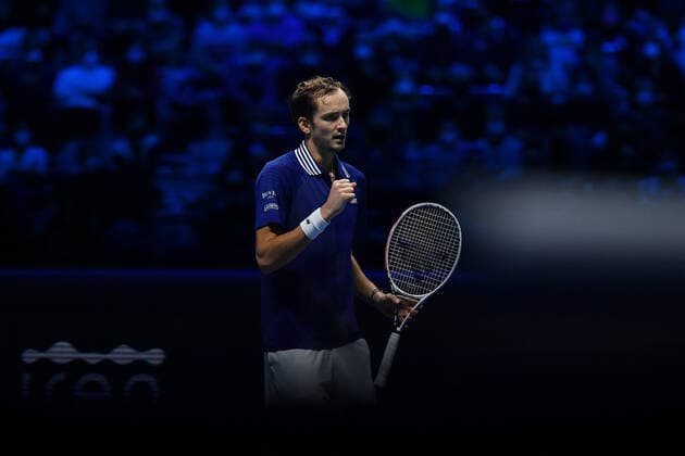 Daniil Medvedev (Rus) wins his second match against Alexander Zverev TENNIS : Nitto ATP, Tennis Herren finals 2021 - 16 11 2021 AntoineCouvercelle Panoramic 