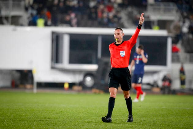 Referee Marco Guida (ITA) during their FIFA World Cup, WM, Weltmeisterschaft, Fussball Qualifier group D match Finland - France at the Helsinki Olympic Stadium on 17 November 2021 in Helsinki, Finland. (Kalle Parkkinen Newspix24)  Copyright: xKallexParkkinenx np2417312013260