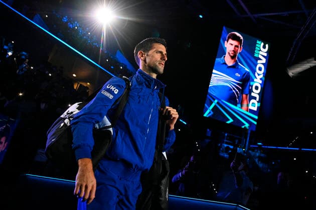 Sport Bilder des Tages Photo Marco Alpozzi LaPresse November 17, 2021 Turin (Italy) Tennis Nitto ATP, Tennis Herren Finals - men s singles - Round Robin Novak Djokovic Vs Andrey Rublev In the pic:Novak Djokovic (Serbia)  Copyright: xMarcoxAlpozzi LaPressex