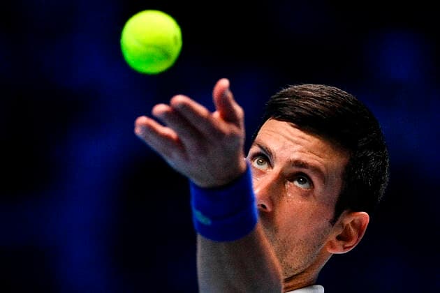 Photo Marco Alpozzi LaPresse November 17, 2021 Turin (Italy) Tennis Nitto ATP, Tennis Herren Finals - men s singles - Round Robin Novak Djokovic Vs Andrey Rublev In the pic:Novak Djokovic (Serbia)  Copyright: xMarcoxAlpozzi LaPressex