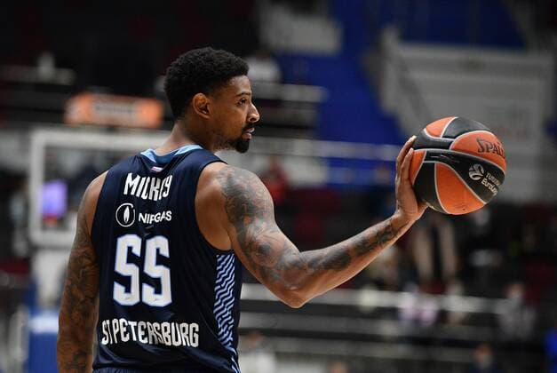 Basketball, EuroLeague, Zenit St. Petersburg - ALBA Berlin Russia Basketball Euroleague Zenit - Alba 6697888 17.11.2021 Zenit?s Jordan Mickey is seen during the Euroleague basketball match between Zenit St. Petersburg and Alba Berlin, in St. Petersburg, Russia. Alexander Galperin Sputnik St. Petersburg Russia  Copyright: xAlexanderxGalperinx