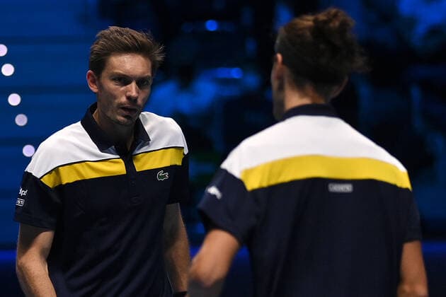 Photo Marco Alpozzi LaPresse November 17, 2021 Turin (Italy) Tennis Nitto ATP, Tennis Herren Finals - men s doubles - Round Robin Ram Salisbury vs Herbert MahutIn the pic: Pierre-Hugues Herbert, Nicolas Mahut  Copyright: xMarcoxAlpozzi LaPressex