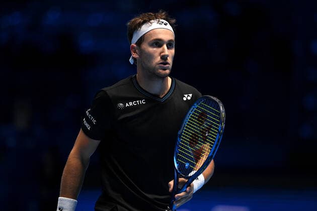 Photo Marco Alpozzi LaPresse November 17, 2021 Turin (Italy) Tennis Nitto ATP, Tennis Herren Finals - men s singles - Round Robin Cameron Norrie Vs Casper Ruud In the pic: Casper Ruud  Copyright: xMarcoxAlpozzi LaPressex