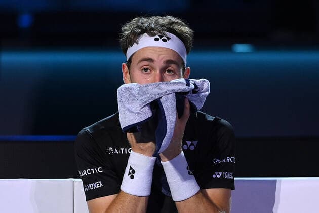 Sport Bilder des Tages Photo Marco Alpozzi LaPresse November 17, 2021 Turin (Italy) Tennis Nitto ATP, Tennis Herren Finals - men s singles - Round Robin Cameron Norrie Vs Casper Ruud In the pic: Casper Ruud  Copyright: xMarcoxAlpozzi LaPressex