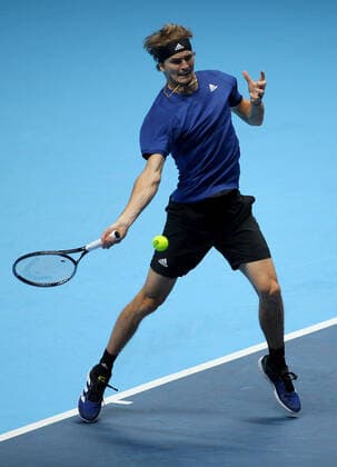Mandatory Credit: Photo by Ella Ling Shutterstock (12604977n) Alexander Zverev of Germany in action Nitto ATP, Tennis Herren World Tour Finals, Day 5, Tennis, Pala Alpitour, Turin, Italy - 18 Nov 2021 Nitto ATP World Tour Finals, Day 5, Tennis, Pala Alpitour, Turin, Italy - 18 Nov 2021 Copyright: xEllaxLing Shutterstockx 12604977n