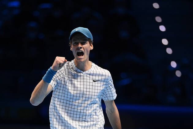 Photo Marco Alpozzi LaPresse November 18, 2021 Turin (Italy) Tennis Nitto ATP, Tennis Herren Finals - men s singles - Round Robin Daniil Medvedev Vs Jannik Sinner In the pic: Jannik Sinner (Italy)  Copyright: xMarcoxAlpozzi LaPressex