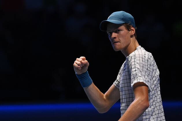 Photo Marco Alpozzi LaPresse November 18, 2021 Turin (Italy) Tennis Nitto ATP, Tennis Herren Finals - men s singles - Round Robin Daniil Medvedev Vs Jannik Sinner In the pic: Jannik Sinner (Italy)  Copyright: xMarcoxAlpozzi LaPressex