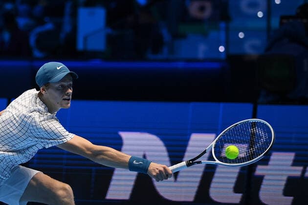 Photo Marco Alpozzi LaPresse November 18, 2021 Turin (Italy) Tennis Nitto ATP, Tennis Herren Finals - men s singles - Round Robin Daniil Medvedev Vs Jannik Sinner In the pic: Jannik Sinner (Italy  Copyright: xMarcoxAlpozzi LaPressex