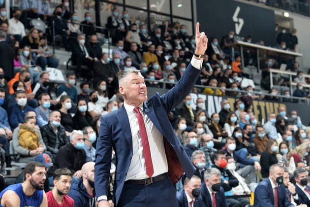 Sarunas Jasikevicius (entraineur barcelone) BASKETBALL : LDLC ASVEL vs FC Barcelone - Euroleague - 19 11 2021 FredericChambert Panoramic 