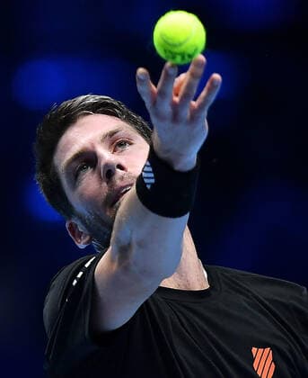 November 19, 2021, TURIN, Italia: Cameron Norrie of England returns the ball during the match against Novak Djokovic of Serbia at the Nitto ATP, Tennis Herren Finals in Turin, Italy, 19 November 2021.ANSA ALESSANDRO DI MARCO Tennis: Nitto ATP Finals in Turin  - ZUMAa110 20211119_zaf_a110_079 Copyright: xAlessandroxDixMarcox